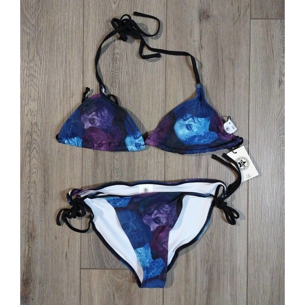 Adüh Clothing Benjamin Franklin 2-Piece Bikini Set Blue/Purple/Pink Size M